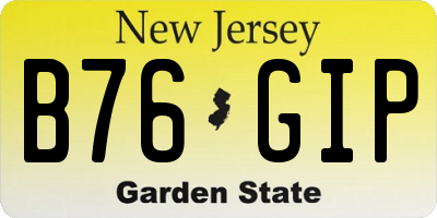 NJ license plate B76GIP