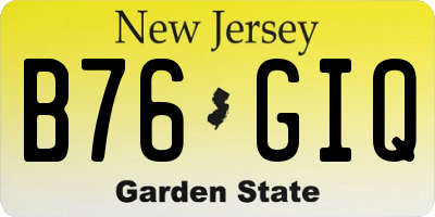NJ license plate B76GIQ