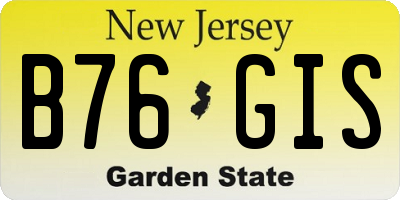 NJ license plate B76GIS