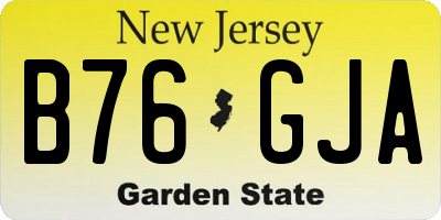 NJ license plate B76GJA