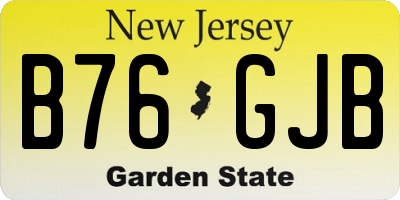 NJ license plate B76GJB