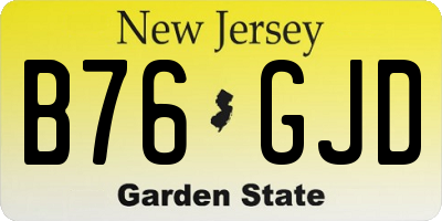NJ license plate B76GJD