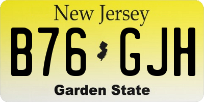 NJ license plate B76GJH