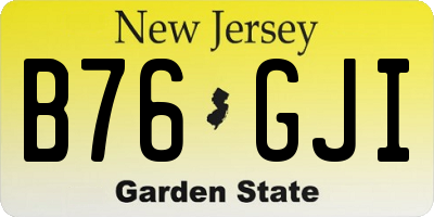 NJ license plate B76GJI
