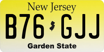 NJ license plate B76GJJ