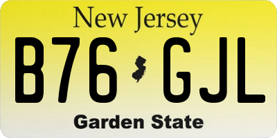 NJ license plate B76GJL