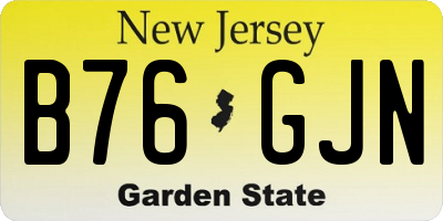 NJ license plate B76GJN