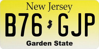 NJ license plate B76GJP