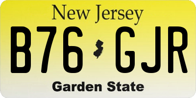 NJ license plate B76GJR