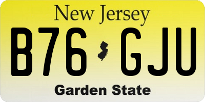 NJ license plate B76GJU