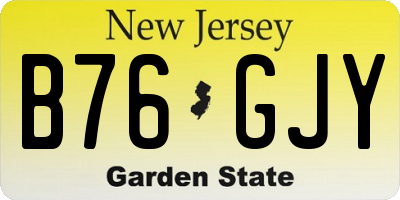 NJ license plate B76GJY