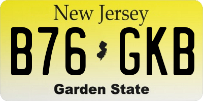 NJ license plate B76GKB