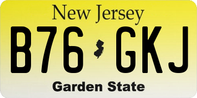 NJ license plate B76GKJ