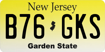 NJ license plate B76GKS