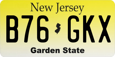 NJ license plate B76GKX