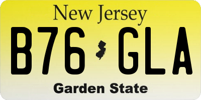 NJ license plate B76GLA