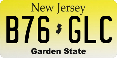 NJ license plate B76GLC