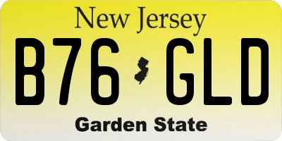 NJ license plate B76GLD