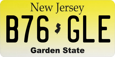 NJ license plate B76GLE