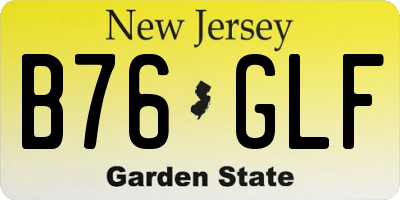 NJ license plate B76GLF