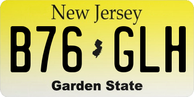 NJ license plate B76GLH