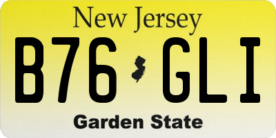 NJ license plate B76GLI