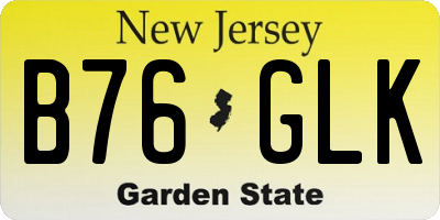 NJ license plate B76GLK