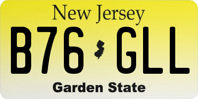 NJ license plate B76GLL
