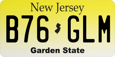 NJ license plate B76GLM