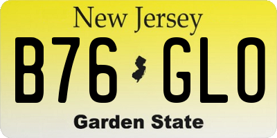 NJ license plate B76GLO