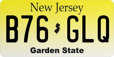 NJ license plate B76GLQ