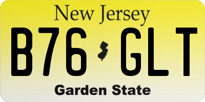 NJ license plate B76GLT