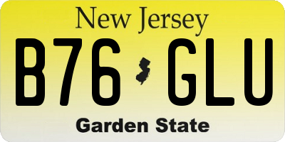 NJ license plate B76GLU