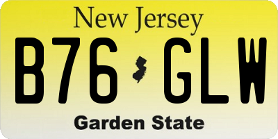 NJ license plate B76GLW