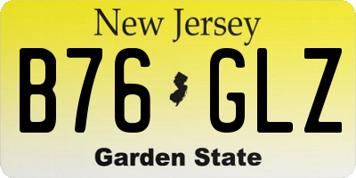 NJ license plate B76GLZ