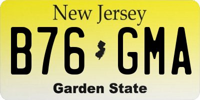 NJ license plate B76GMA