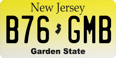 NJ license plate B76GMB