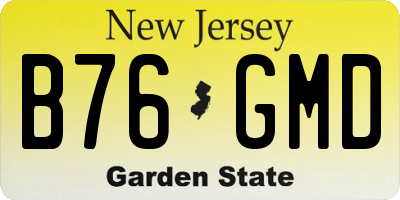 NJ license plate B76GMD