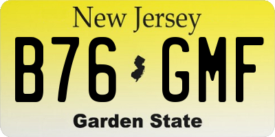 NJ license plate B76GMF