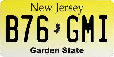 NJ license plate B76GMI