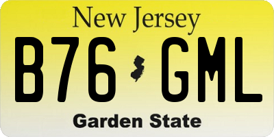 NJ license plate B76GML