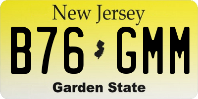 NJ license plate B76GMM