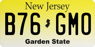 NJ license plate B76GMO