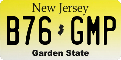 NJ license plate B76GMP