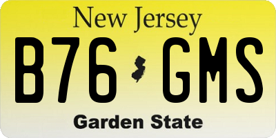 NJ license plate B76GMS