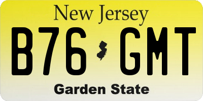NJ license plate B76GMT