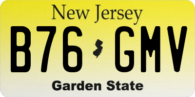 NJ license plate B76GMV