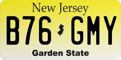 NJ license plate B76GMY