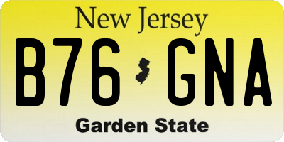 NJ license plate B76GNA