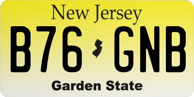NJ license plate B76GNB